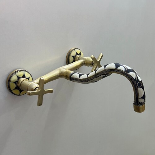 Unlacquered Brass Wall Mounted Faucet for Bathroom Wall Mount Etsy