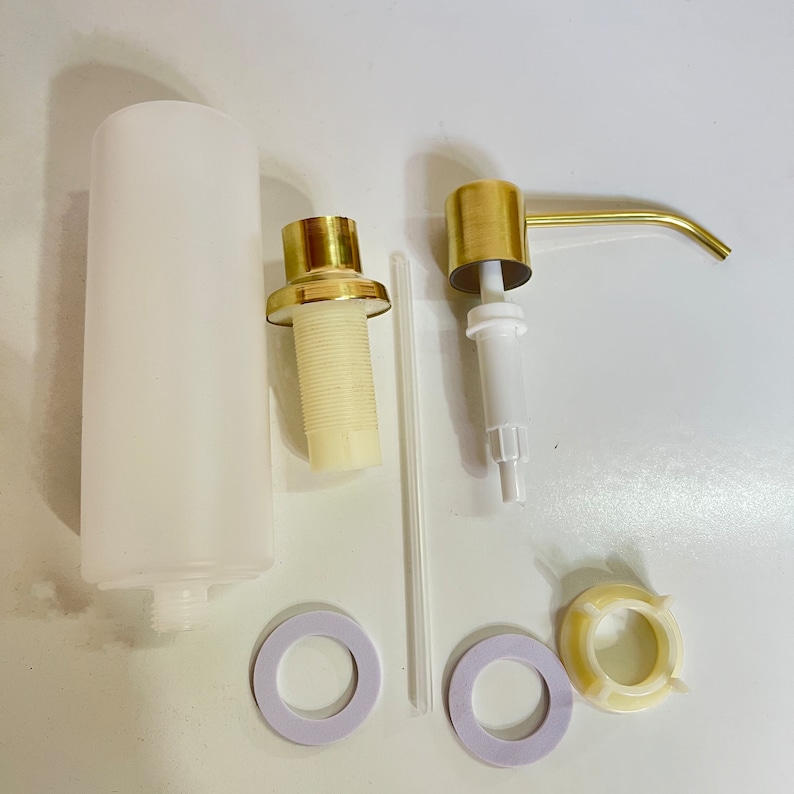 Unlacqured Brass Soap Dispenser Built in Sink Soap Dispenser Etsy