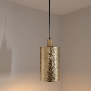 Luminárias de teto de latão, luminária pendente de cilindro de latão martelado - Luminária de teto de latão - Luminárias pendentes de cozinha