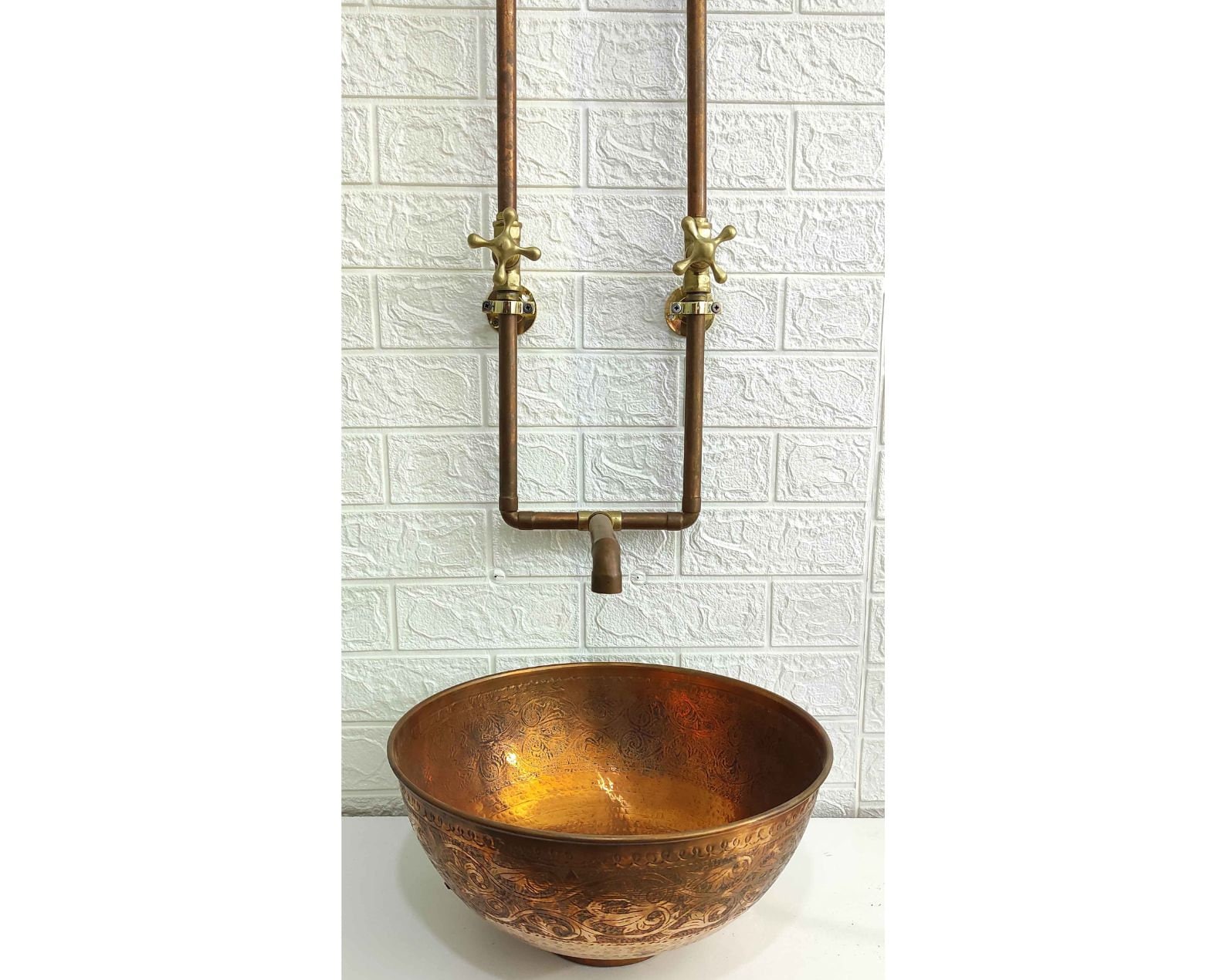 Grifo de cocina de pared en color cobre antiguo Gattoni London 1705117R0