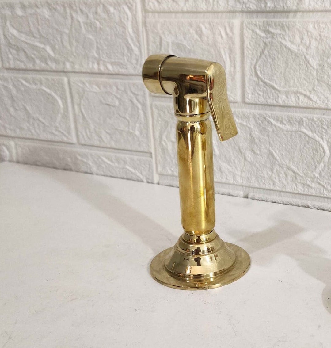 Unlacquered Brass Kitchen Sprayer Handmade Sprayer With High Etsy