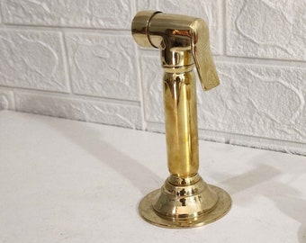 Rociador de cocina de latón sin lacar, grifo rociador lateral vintage, rociador para fregadero de cocina, rociador de latón patinado.