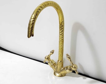 Patina Brass Faucet, Single Hole Faucet for Kitchen and Bathroom, Small Space Faucet Kitchen, Lever Kitchen Faucet