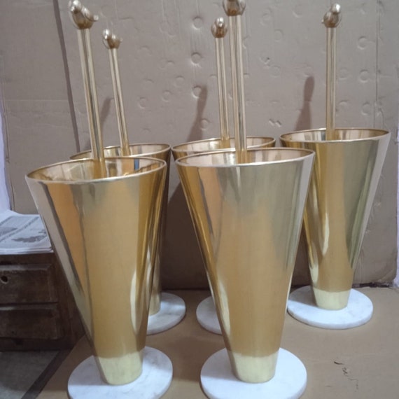 無塗装の真鍮製傘立て、真鍮製傘立て、玄関用アンティーク真鍮製傘立て