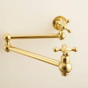 Olackerad mässingsblandare för grytfyllning, massiv mässings väggmonterad spisblandare, köksblandare för grytfyllning