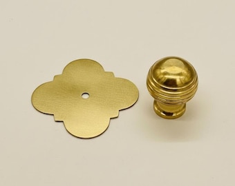 Set of Unlacquered Brass Cabinet Knobs, Antique Brass knobs, Brass Cabinet Door handle knob