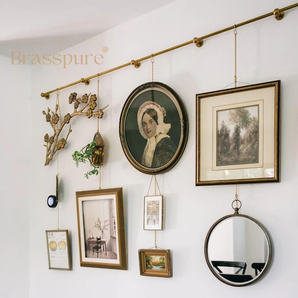 Unlacquered Brass Picture Rail, Gallery Rail Picture, Unlacquered Brass Picture Rail – Decorative Picture Rail System