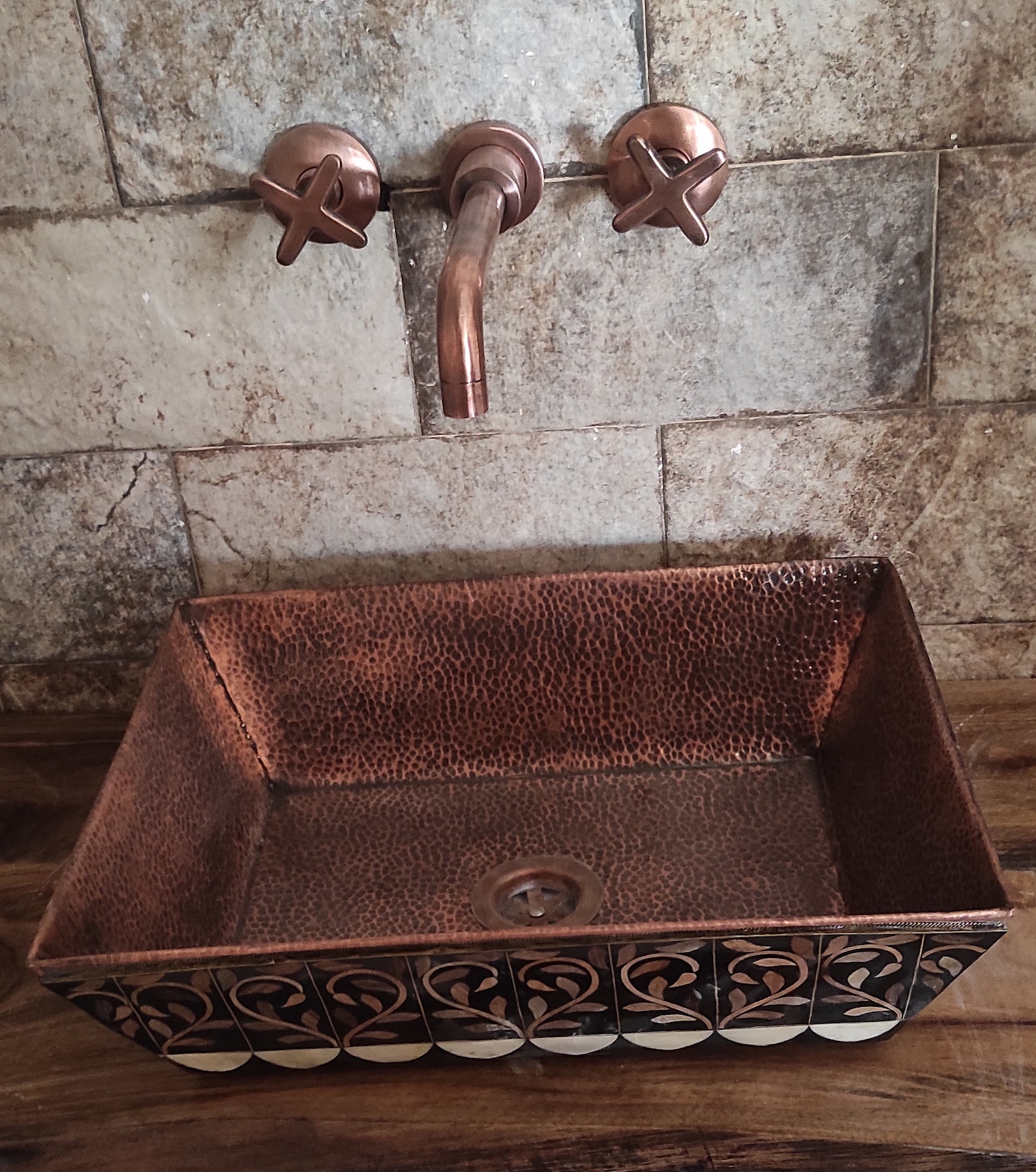 Antique Style Copper Sink Faucet Copper Wall Mount Faucet Etsy