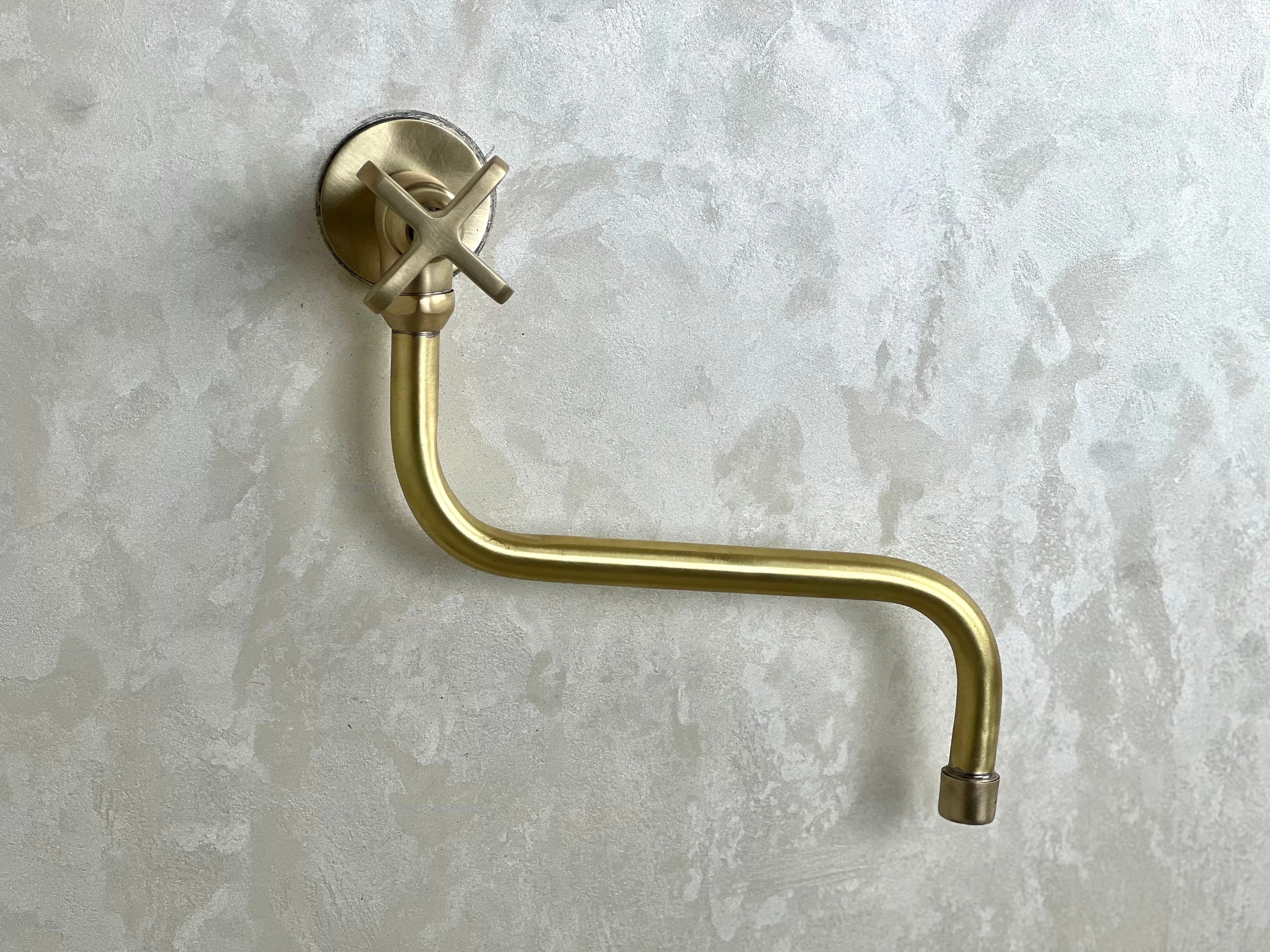 Unlacquered Brass Pot Filler, Brass Single Handle Pot filler faucet , Solid Brass Kitchen Faucet Traditional Style - Kitchen Faucets