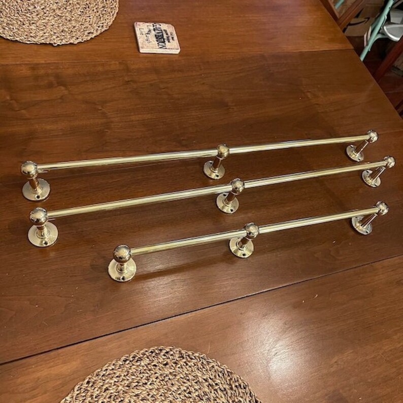 Unlacquered Brass Pot Rack Vintage Handmade Brass Pot Rack Etsy