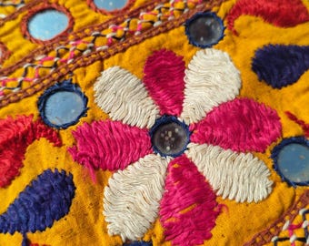 Vibrant Handcrafted Tapestry with Elephant & Floral Motifs