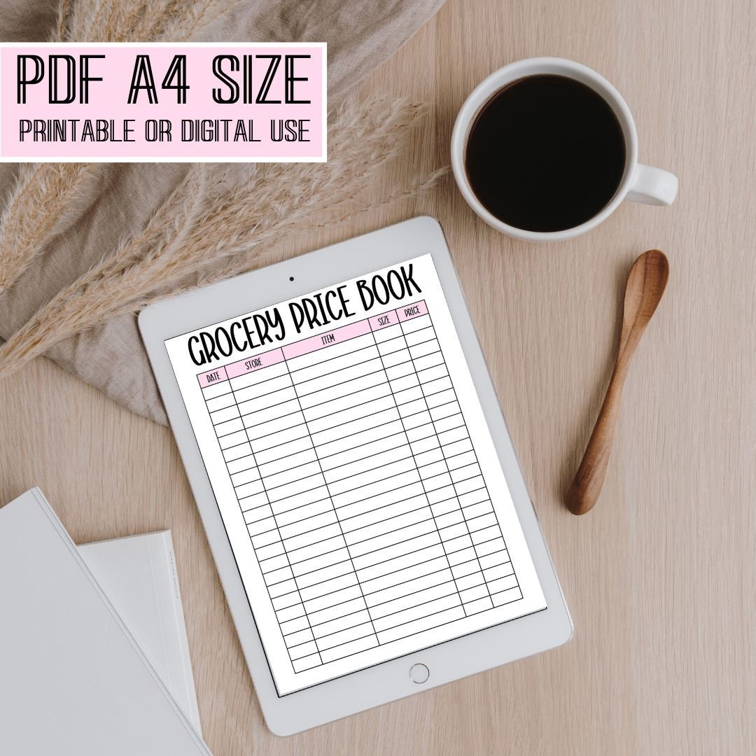 Ultimate Grocery Store Price Book Digital Download Budget Planner