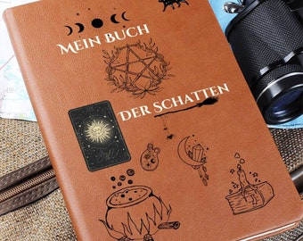 Veganes Leder Buch der Schatten Hexenjournal - Leder Rezeptbuch Rituale Zaubersprüche - Wicca Pagan Zauberbuch