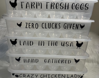 Egg container with funny sayings, reusable, Egg storage,Farm fresh, chicken eggs