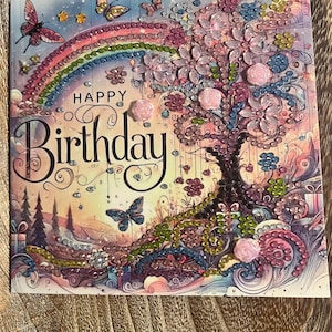 Birthday card, Diamond art