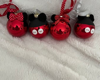 Minnie ornament, Mickey ornament, Christmas ornaments, tree ornaments