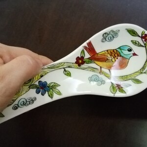 Handmade Tile ,Turkish ceramic art spoon rest plate for kitchen,Homedecor Tile,Hand Painted  colorful Tile,Spoon holder for kitchen decor