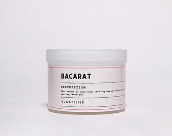 Bacarat Natural Soy Wax Candle, Decorative Glass Pot Soy Candle, Scented Candle.