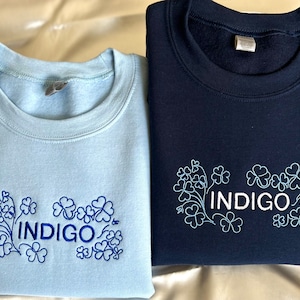 Indigo - embroidered sweatshirt