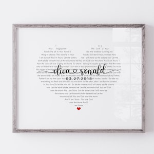 Custom Song Lyrics Wall Art, Your Song Lyrics, Heart Shaped Song, First Dance, Valentines Day Gift, Wedding Anniversary, Mothers Day Gift