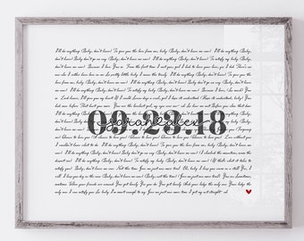 Personalized Song Lyrics Print, Custom Anniversary Gift (Digital Download)