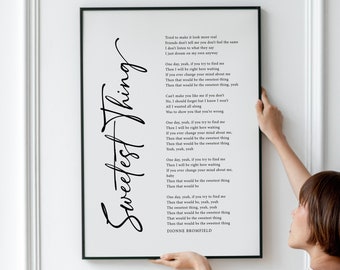 Custom Song Lyrics Wall Art, Favorite Song, Music Poster, Personalised First Dance Song, Lyrics Print, Engagement Present, Mothers Day Gift