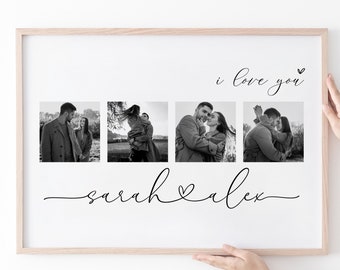 Personalized Photo Collage Print, Anniversary Gift, Valentines Day, Valentines Gift for her, Wall Decor, Housewarming Gift, Wedding Gift