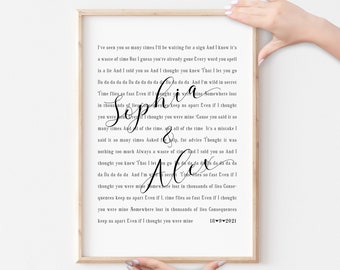 Custom Song Lyrics Wall Art, His and Hers Wedding Anniversary Gift, Custom Sign, Personalized,Music First Dance Song, Mothers Day Gift