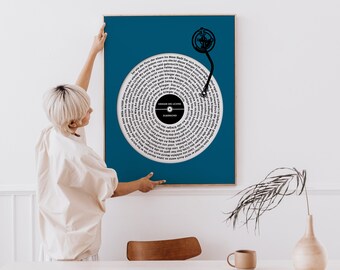 Custom Song Lyrics Vinyl Record Print, Personalized Anniversary Gift, Valentines Day, Valentines Gift for her, Valentines Gift For His
