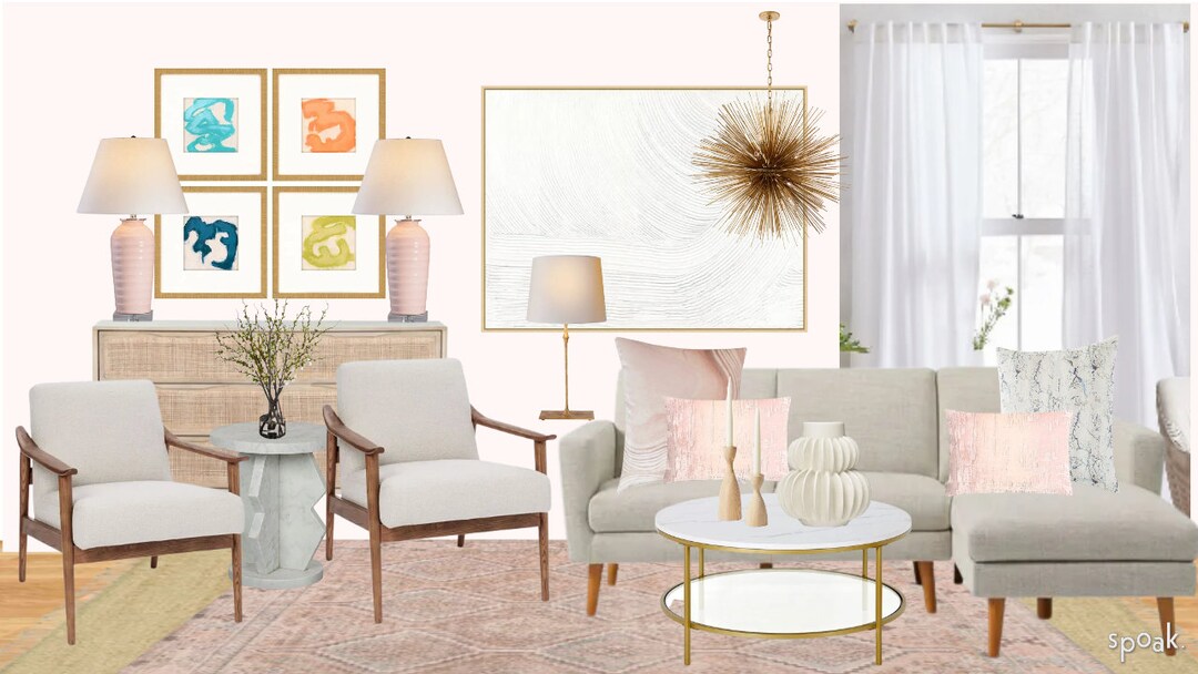 The Cora Living Room Edesign Design Board Interior Design - Etsy
