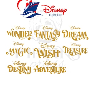 Disney Cruise Line Ship Logos Bundle-Instant Digital Download-Wonder Fantasy Dream Magic Wish Treasure Adventure Destiny PNG-Clipart Cricut