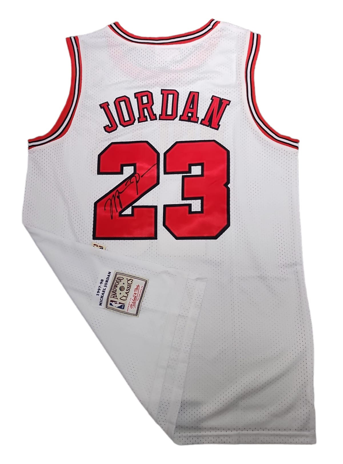 Michael Jordan Chicago Bulls Upper Deck Autographed White 1997-98 Mitchell  & Ness Hardwood Classics Jersey