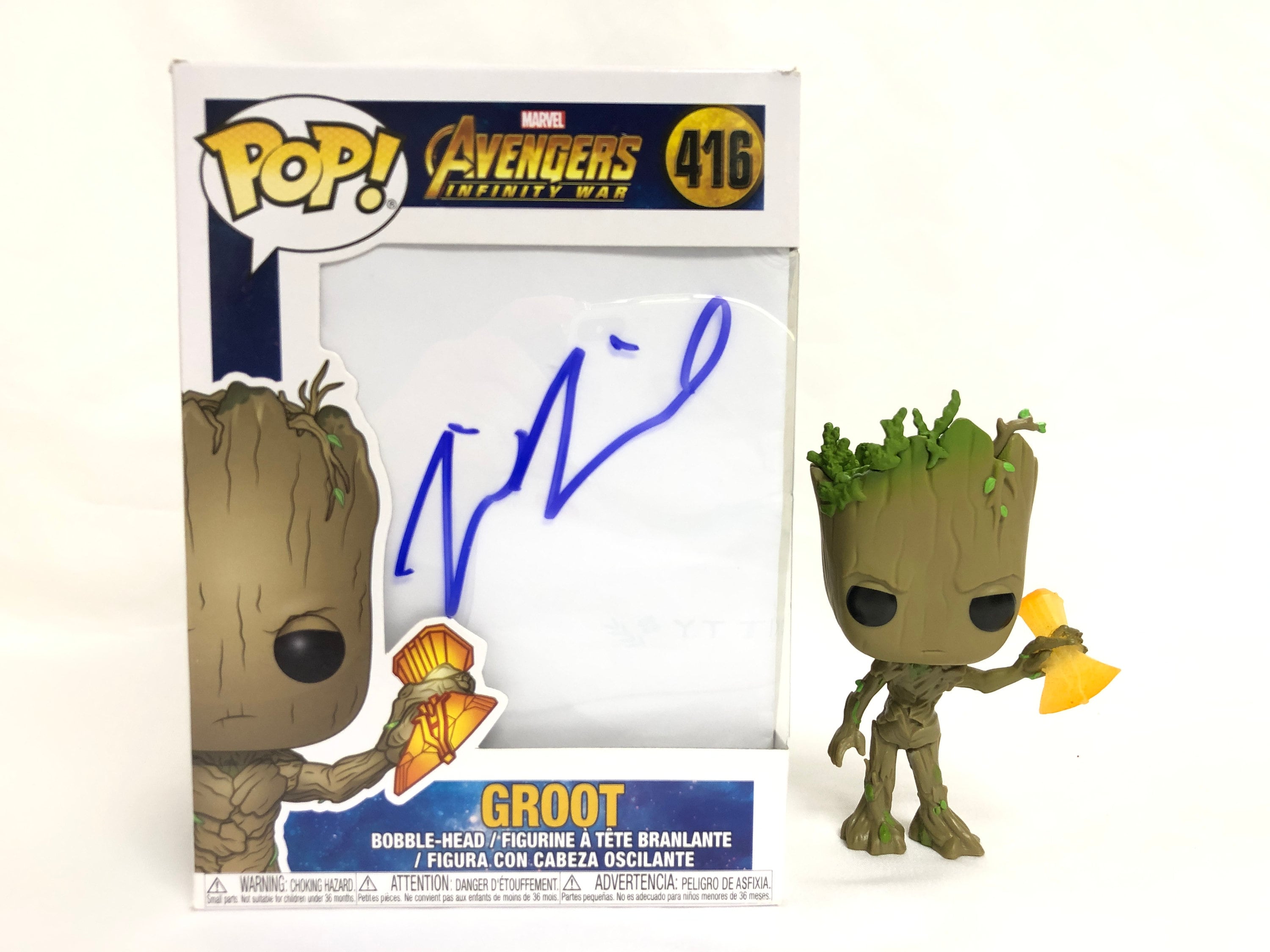 Autographed Signed Funko Pop 416 Vin Diesel Groot Avengers Endgame