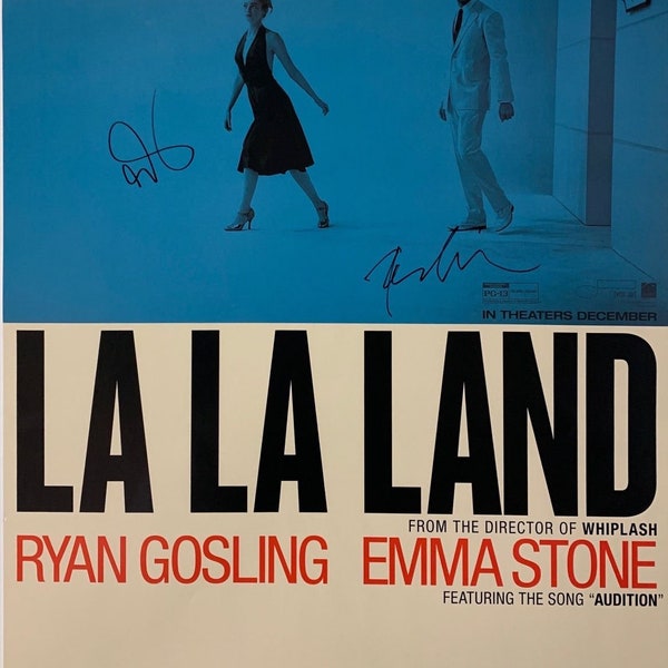 Cartel autógrafo firmado La La Land + COA