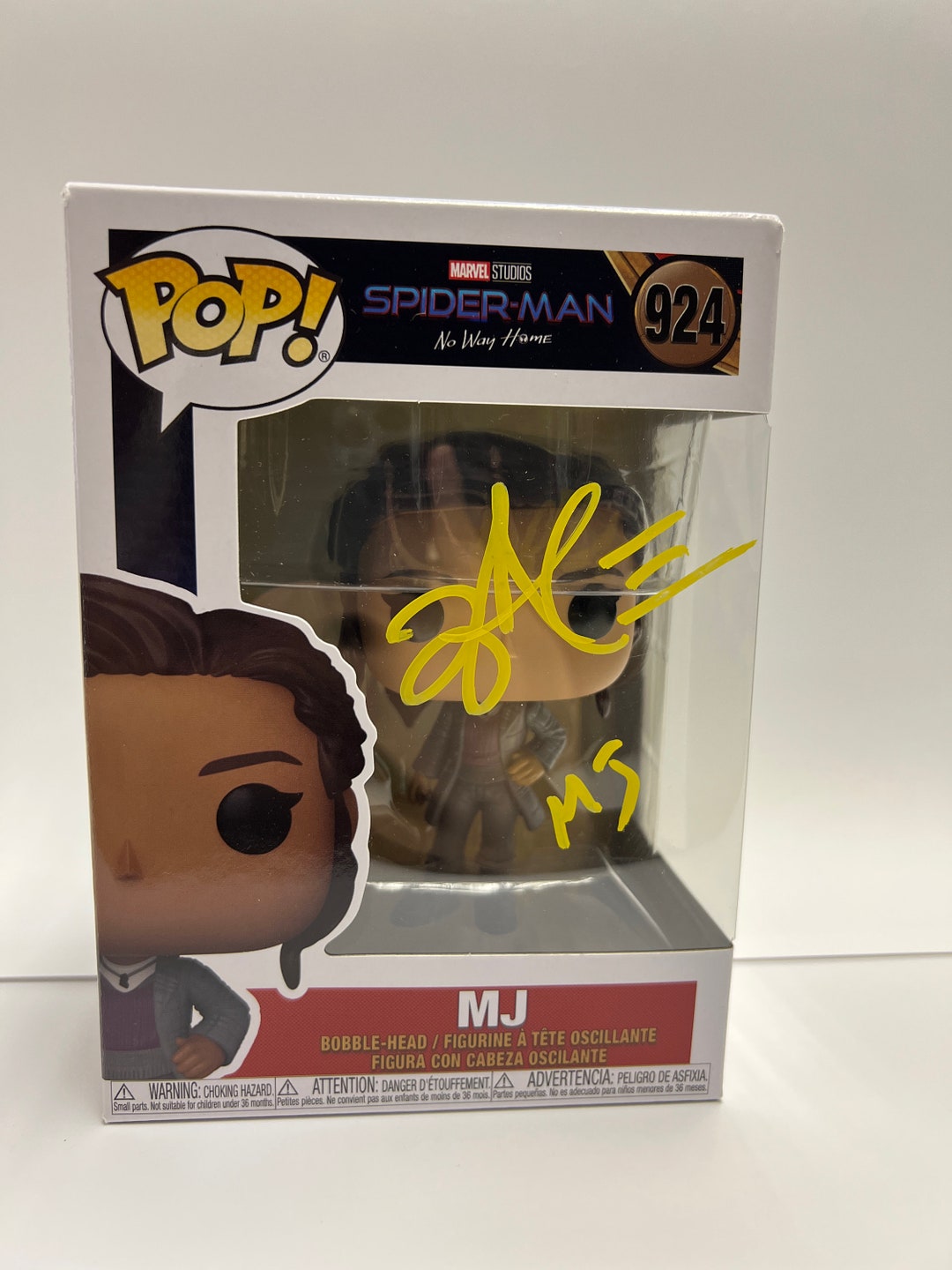 Autographed Signed Funko Pop 924 Zendaya Spiderman COA Etsy