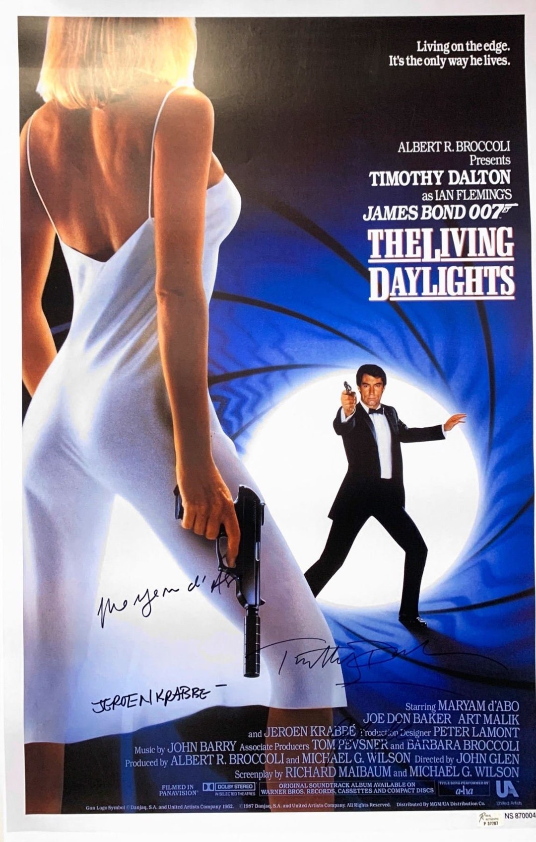 Autograph Signed James Bond 007 the Living Daylights Poster - Etsy