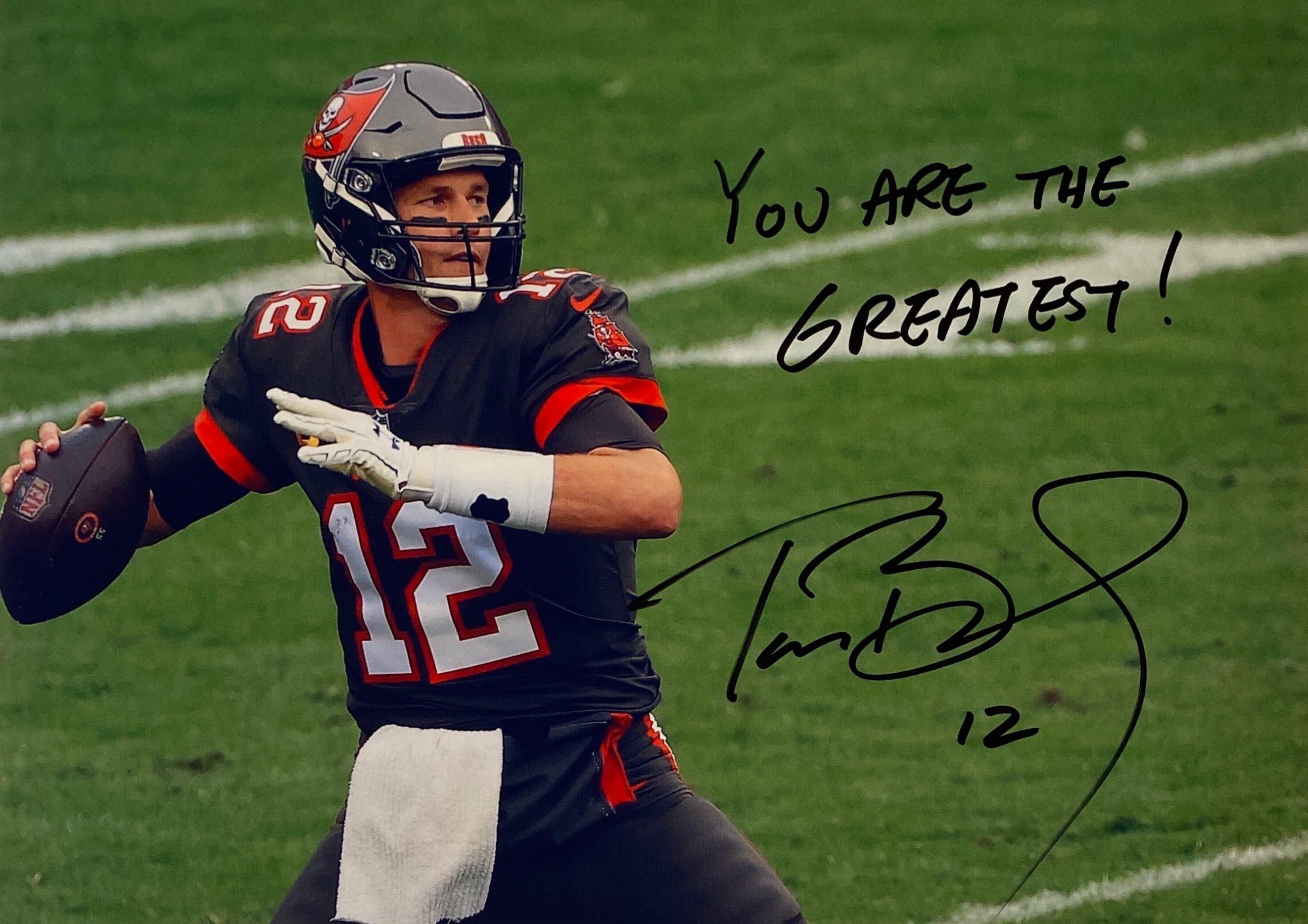 Tom Brady Signed Helmet Football GOAT NE Patriots #12 Autograph