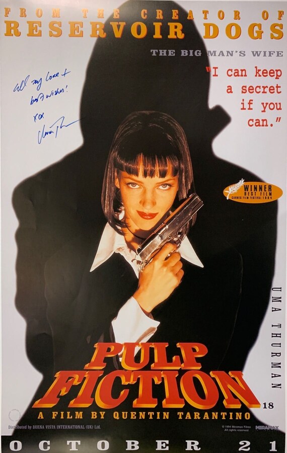 Autograph signed Pulp Fiction Poster + COA