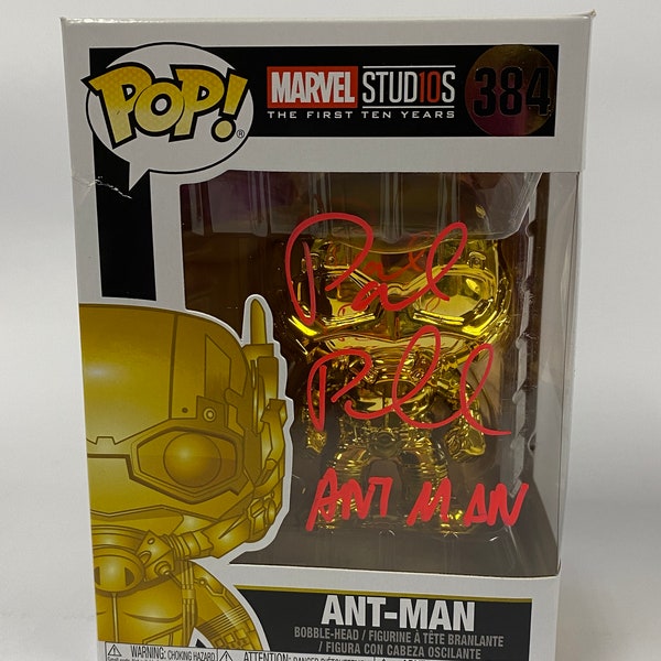 Funko Pop autografiado y firmado #384 - Paul Rudd -Marvel Studio - Exclusivo + COA