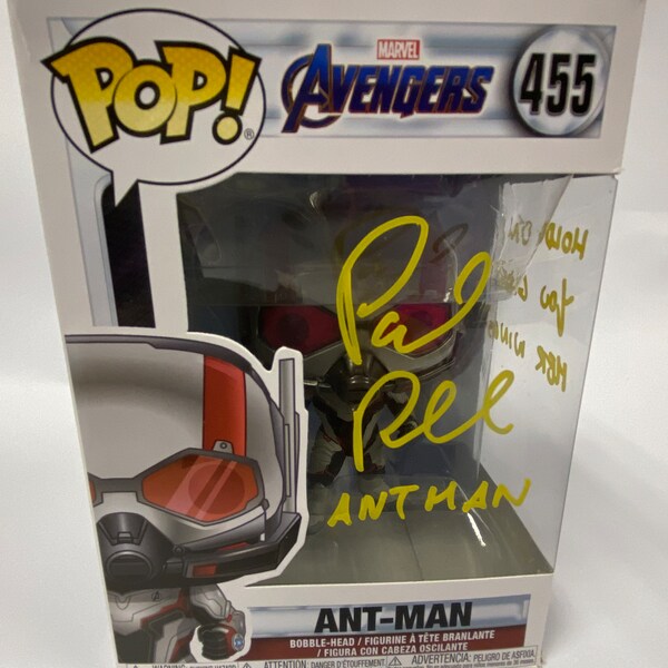 Autografiado Firmado Funko Pop #455 - Paul Rudd - Ant-Man - Avengers - Exclusivo + COA