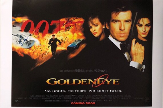 Autograph Signed James Bond 007 Goldeneye Poster COA 