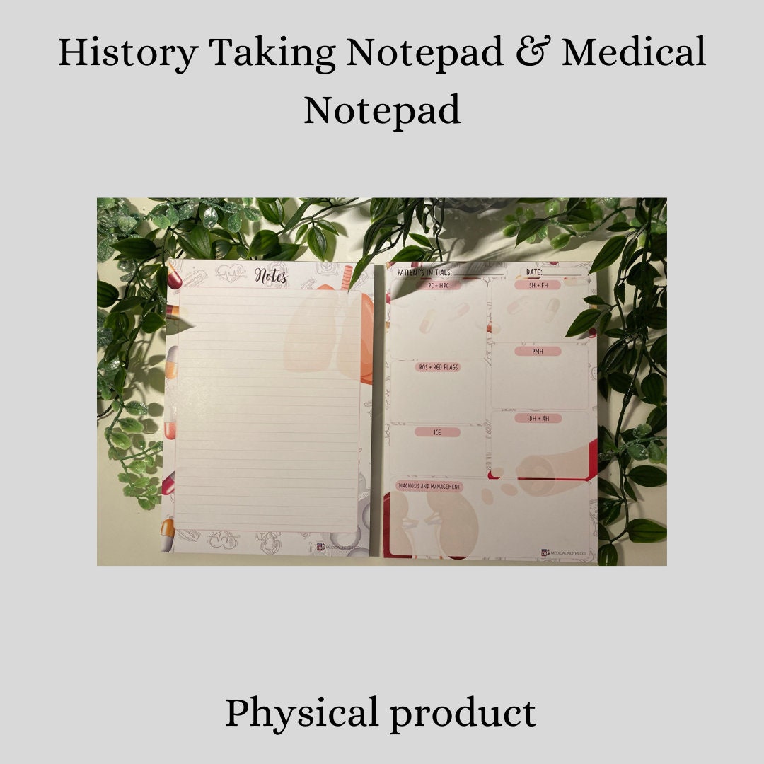 Combopatient History Taking Notepad & Notepad Etsy