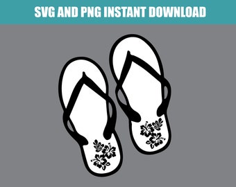 Hawaiian Flower Flip Flop PNG, SVG Printable