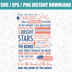 星条旗の歌詞 EPS、SVG、PNG 印刷可能