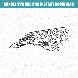 Floral North Carolina EPS, PNG, SVG Printable