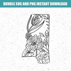 Floral Mississippi EPS, PNG, SVG Printable
