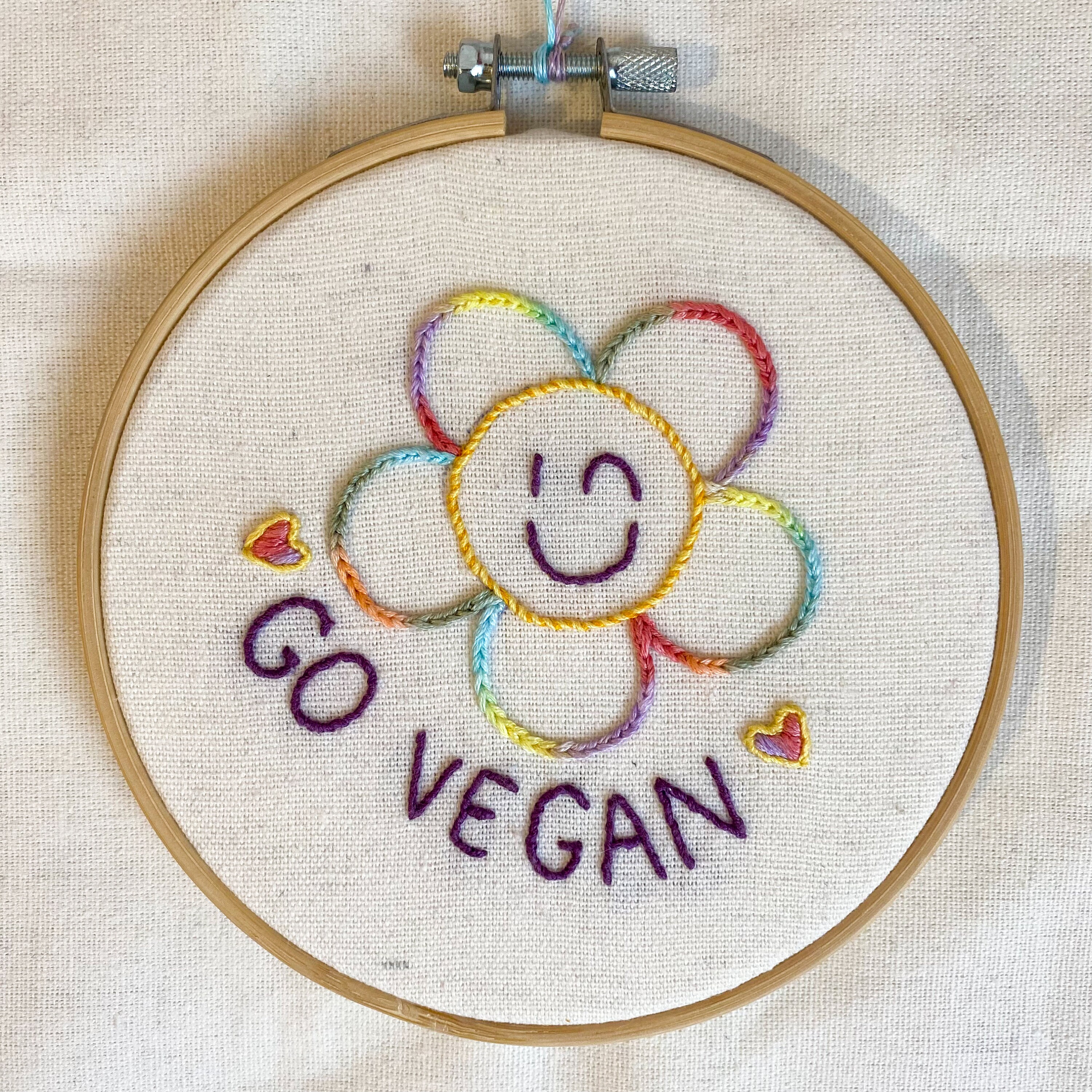 Broderie Cercle Fait à La Main Pour Décoration - Go Vegan