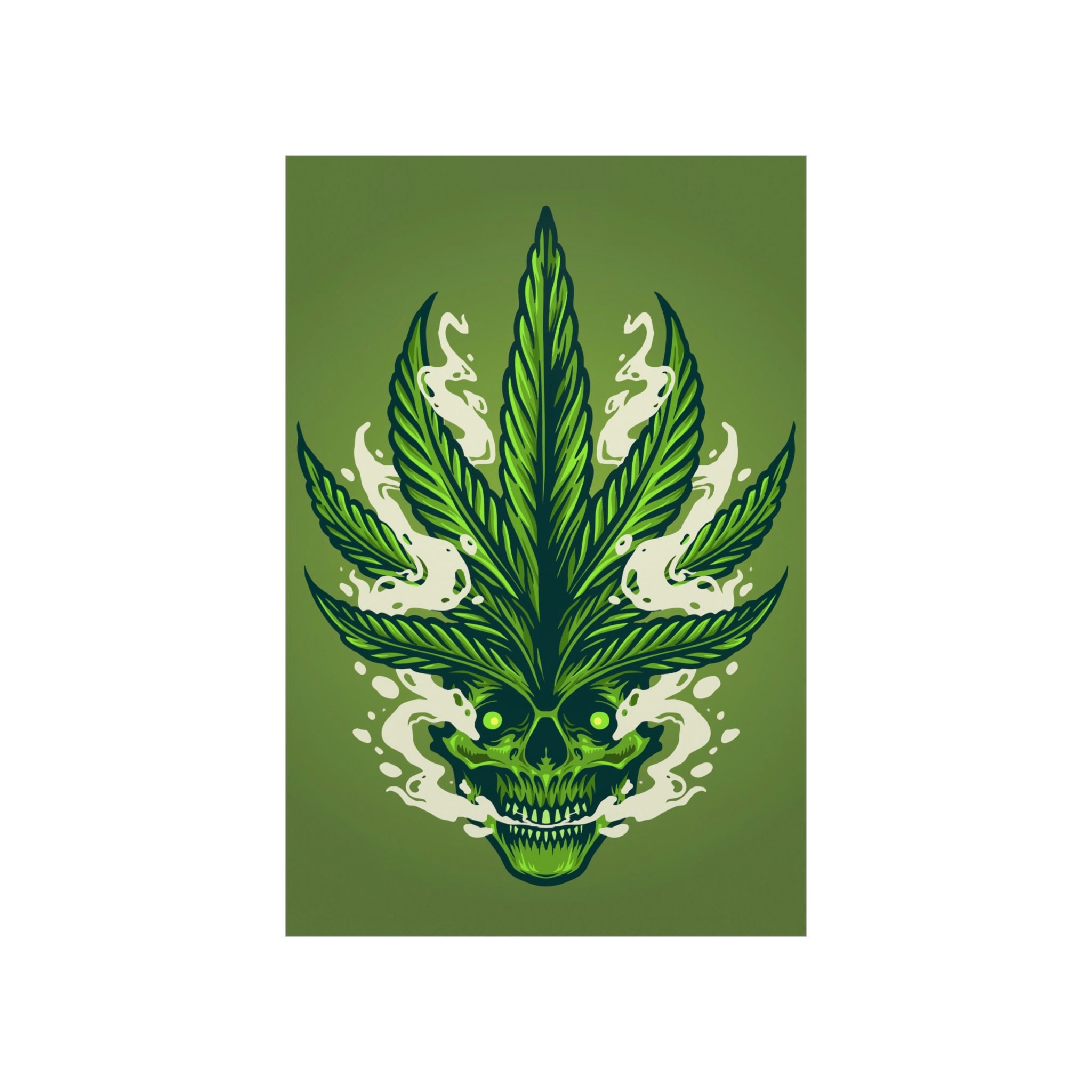 Cannabis Poster Trippy Marijuana Poster Stoner Decor Stoner Etsy