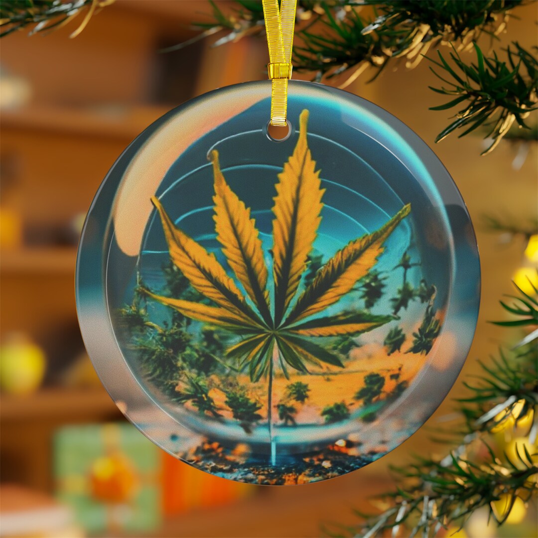 Weed Ornament Cannabis Glass Ornaments Marijuana Glass Tree - Etsy