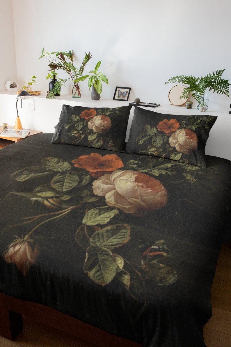 Vintage Duvet Cover Moody Dark Academia Print Duvet Cover Vintage Decor